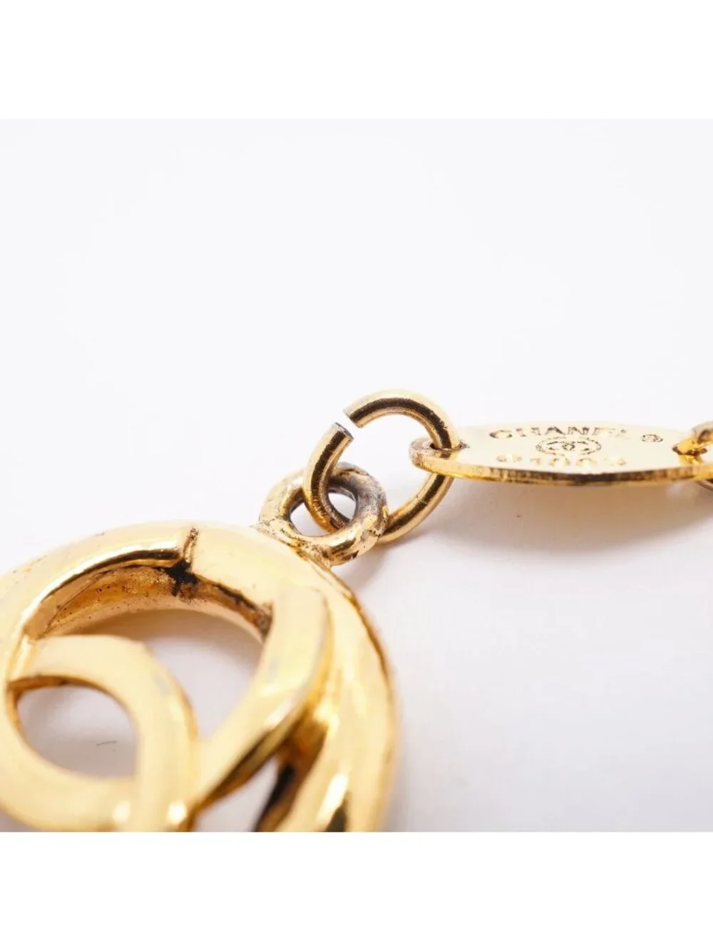 Chanel Bracelet Vintage CC Logo Round Circle Gold Plated